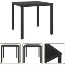Longziming - The Living Store Gartentisch Schwarz 80x80x74 Cm Aluminium Und Wpc - Gartentisch - Außenbereich - Terrassenmöbel - Balkonmöbel - 