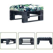 The Living Store Garten-Palettenhocker Schwarz Imprägniertes Kiefernholz - Gartentisch - Gartenstuhl - Outdoor Möbel - Sitzgelegenheit - Loungemöbel