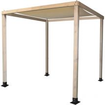 Garten-Pergola aus behandeltem Holz für den Außenbereich Chillvert Corinto mit Plane und 4 Pfosten 255x255x225 cm Weiß und Beige