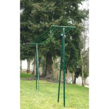 Dirickx Garten-Trockenständer 200 cm – Stahl – 9 kg – Höhenverstellbar – Drehbar – Automatische Leinenaufwicklung