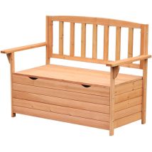 Gartenbank Aus Kiefernholz, 112 X 58 X 84 Cm, Mit Integriertem Stauraum, Wetterfest, Für Garten Und Terrasse.