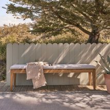 Gartenbank aus massivem Teakholz 180 cm mit Kissen