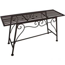 Der Holzwurm - Gartenbank Metall Gartenbank ohne Lehne Outdoor Sitzbank Garten Blumenbank, Rost Optik, max. 200 kg, LxBxH 83x27x45 cm
