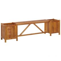Gartenbank mit 2 Pflanzkübeln,Ruhebank,Gartenstuhl 150×30×40 cm Massivholz Akazie XZZZ907081