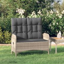Gartenbank mit Liegefunktion und Kissen,Ruhebank,Gartenstuhl 107 cm Poly Rattan Grau XZZZ958895