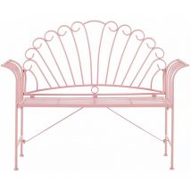 Beliani - Gartenbank Metall Rosa Breite 125 cm für Terrsse für Garten für Balkon