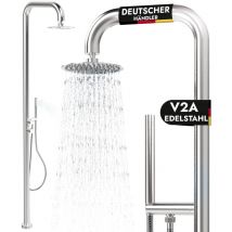 Gartendusche Warmwasser Und Kaltwasser V2a Edelstahl Pooldusche Mit Handbrause Pooldusche
