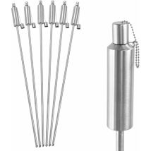 Gartenfackeln für Draußen Öl 6er Set Ölfackel Edelstahl 330 ml mit Fiberglas Docht und Löschkappe 115 cm Hoch Fakeln für Draussen Garten Rasen Naizy