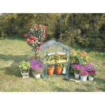 Gartengewächshaus mit 2 Regalen – 69cm x 49cm x 95cm – Stahlkonstruktion – reißfestes Gewebe