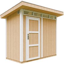 Timbela - Gartenhaus Premium Qualität 3m² - L161xW294cm- All-Inclusive-Set mit Boden, Bitumen-Dachziegeln, Farbset- lp SmartSide M901 harvest honey