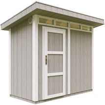 Timbela - Gartenhaus Premium Qualität 3m² - L161xW294cm- All-Inclusive-Set mit Boden, Bitumen-Dachziegeln, Farbset- lp SmartSide M901 tundra grey