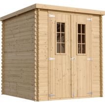 Timbela - Gartenhaus Holz - Geräteschuppen Holz - Gerätehaus mit Boden Imprägnierte B204xL204xH200 cm/ 3.53 m2 - Fahrrad Schuppen - Gartenhäuser &