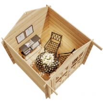 Gartenhaus Palma Gartenhaus aus Holz in Grau, Holzhaus mit 28 mm Wandstärke, Blockbohlenhaus mit Montagematerial Imprägniert Grau - Alpholz