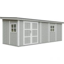 Gartenhaus Premium Qualität 14,30 M² - H231x248x648 Cm – Timbela M941-tundra Grey