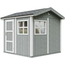 Timbela - Gartenhaus Premium Qualität 5,9 m² - H252x250x294 cm - Aufbau von lp Smartside Panels – mit Boden und Bitumenfliesen – M913-CAVERN steel