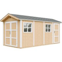Timbela - Gartenhaus Premium Qualität 11,47 m² - H252x250x530 cm - Aufbau von lp Smartside Panels – mit Boden und Bitumenfliesen – M915C-HARVEST honey