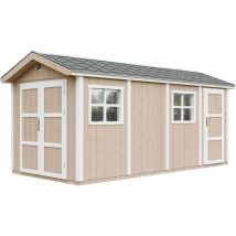 Timbela - Gartenhaus Premium Qualität 11,47 m² - H252x250x530 cm - Aufbau von lp Smartside Panels – mit Boden und Bitumenfliesen – M915C-TERRA brown