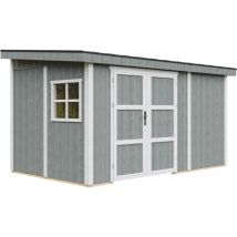 Gartenhaus Premium Qualität 8,68 M² - H231x248x412 Cm - Aufbau Von Lp Smartside Panels – Ohne Boden Und Seitenwand – Timbela M939b-cavern Steel