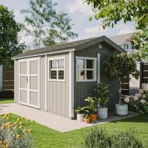 Timbela - Gartenhaus Premium Qualität 8,68 m² - H252x250x412 cm - Aufbau von lp Smartside Panels – mit Boden und Bitumenfliesen – M914A