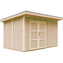 Gartenhaus Premium Qualität 8,7m² Mit Boden Und Bitumenfliesen - Geräteschuppen B412xl279xh239 Cm - Gartenhütte Timbela M904a