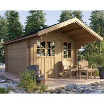 Gartenhaus Traunstein 300 x 400 cm – 10,06 m² – 44 mm Wandstärke – 175 cm Durchgangshöhe – 1130 kg Gewicht