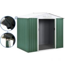 Habitat Et Jardin - Gerätehaus aus Metall - 'Rosas ' - 2,71 m² mit Dachrinne - Grün