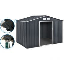 Habitat Et Jardin - Gerätehaus aus Metall - 'Vegas' - 7,06 m² mit Dachrinne - Grau