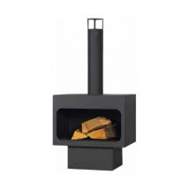 Gartenkamin Arizona Ofen Gartenofen Feuerschale Schwarz Feuerkorb Garten