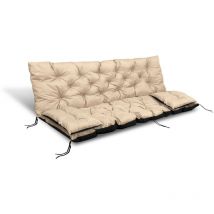 Gartenkissen 180x60x50 cm + 2 Kissen für Schaukelbank, wasserdicht, beige