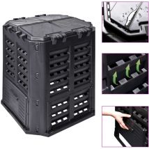 Furniture Limited - Compostiera da Giardino Nera 68,9x68,9x83,9