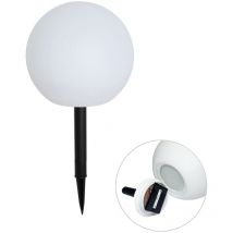 Gartenleuchte weiß 25 cm inkl. led IP44 Solar rgbw - Ludger