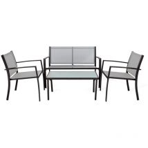 Mobili Rebecca - Gartenlounge Rebecca Mobili Rawal 75x110x58 Stahl Polyester Hellgrau Anthrazit Modern set 4 stk