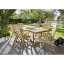 Gartenmöbel Set 7tlg Teak Gartentisch Ausziehbar 180-240 Cm Kuba/aruba