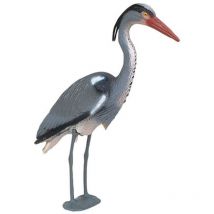 Figurine de jardin héron héron cendré figurine d'étang héron factice, décoration de jardin résistant aux intempéries, gris noir blanc, HxLxP