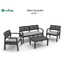 Gartenmöbel Set Java S3 + 2F2 + 1TB Anthrazit Wilsa Garden