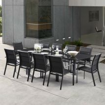 Gartenmöbel Set Modulo t 6/10 + f 10 Full Glas Schwarz Wilsa Garden