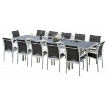 Gartenmöbel Set Modulo t 8/12 + f 12 Full Glas Weiß Wilsa Garden