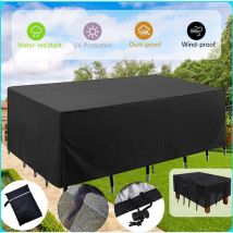 Gartenmöbelabdeckung Aus 420d Oxford-gewebe, Wasserdicht, Mit Seil- Und Schnallenverschluss – 315 X 160 X 74 Cm
