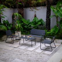 Gartenmöbelset Andria Stahl 4-tlg. Anthrazitgrau [ Casa.pro