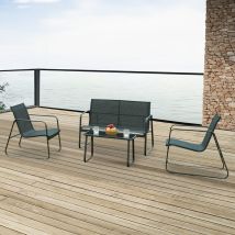 Gartenmöbelset Anzi 4-tlg. Schwarz [ Casa.pro