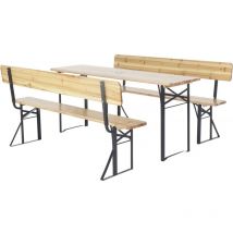 Gartenmöbel-set "lisbonne" Aus Holz Mit Rückenlehne – 180 Cm – Braun
