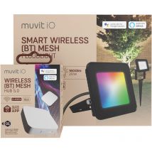 Muvit - Gartenpaket: Strahler + Bluetooth-Mesh-Hub