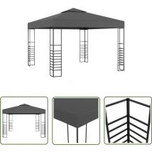 The Living Store Gartenpavillon 3×3 m Anthrazit - Pavillon - Gartenzelt - Außenbereich - Feierzelt - Festzelt