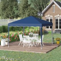 Gartenpavillon Aus Stahl Und Oxford-stoff, Blau, 295x295x257 Cm, Höhenverstellbar, Faltbar Mit Tragetasche