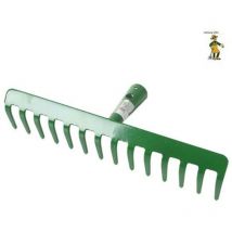 Gartenrechen grün mit 14 Zinken Harke Gartenharke Rasenharke Laubrechen 35,5cm