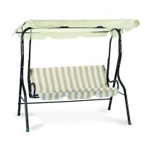 Garden Friend Stahl Schaukelstuhl 170x113x156h cm 3 Plätze beige