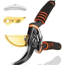 Aiperq Gartenschere – SK5-Titanstahlklingen – ergonomischer rutschfester Griff – Sicherheitsschloss – ideal für Buchsbäume und Hecken