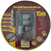 Gartenschlauch Gelb 15m 1/2 Zoll mit Sprühdüse + Adapter