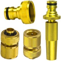 Stabilo Sanitär - Gartenschlauch System Anschluss-set 3/4 Zoll Messing Sprühdüse