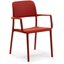 Gartensessel ' Nardi Bora', für Bar und Restaurant aus Polypropylen-Glasfaser 'Made in Italy' -Rot / Packung mit 2 Stücke